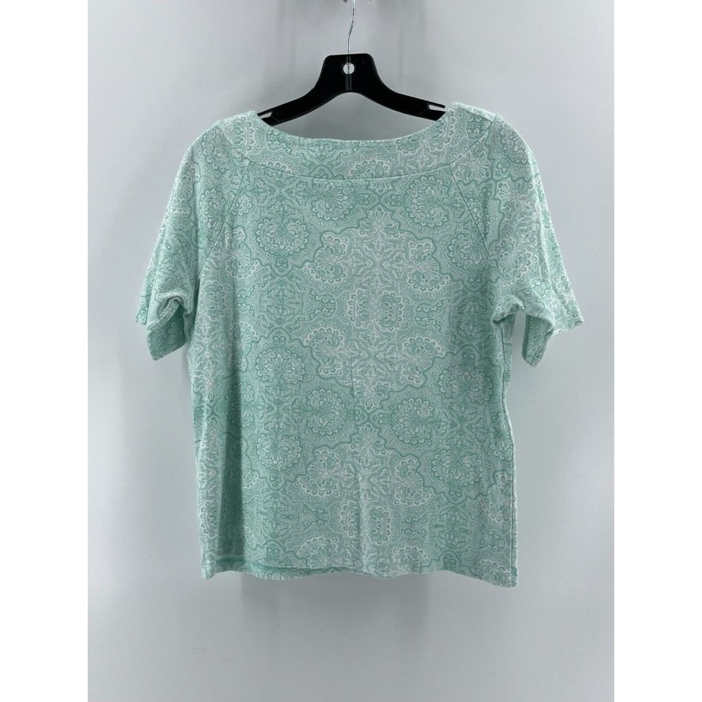Jones New York Signature Women's Short Sleeve Green Shirt Top Size Large - Picture 4 of 9
